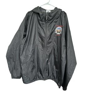 Helly Hansen Harley-Davidson Black Full‎ Zip Hooded Windbreaker Size XL